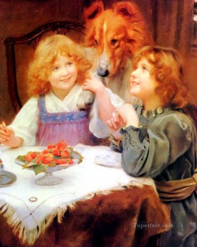  idyllic Oil Painting - High Expectations idyllic children Arthur John Elsley